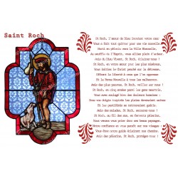 Pegatina para vela de novena con oración - San Roque