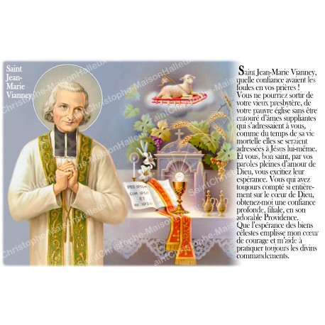 Autocollant bougie de neuvaine avec prière français - Saint Jean Marie de Vianney