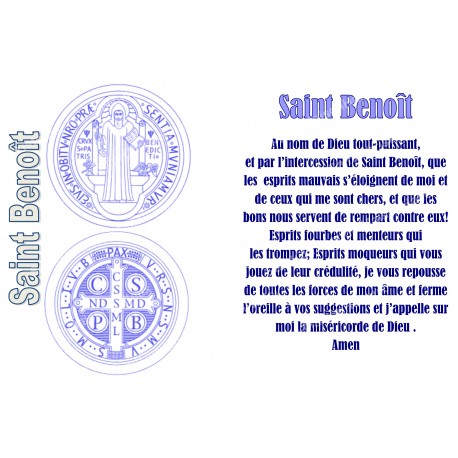 Autocollant bougie de neuvaine avec prière français - Saint Benoit 2