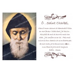 Sticker voor noveenkaars met gebed - Sint Charbel