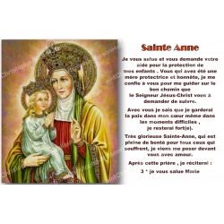 Sticker voor noveenkaars met gebed - Heilige Anna