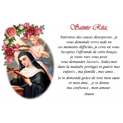 Novena candle sticker with prayer - Saint Rita 1