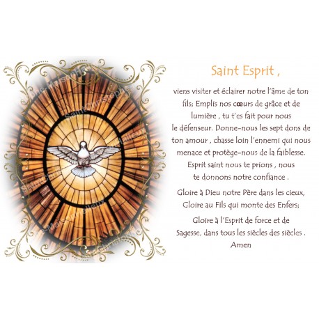 Autocollant bougie de neuvaine avec prière français - Saint Esprit