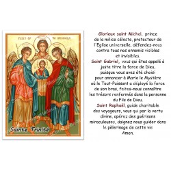 Adesivo per candela votiva con preghiera - Santissima Trinità