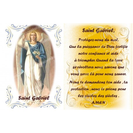 Autocollant bougie de neuvaine avec prière français - Saint Gabriel