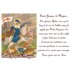 Sticker voor noveenkaars met gebed - Sint-Jakobus de Meerdere