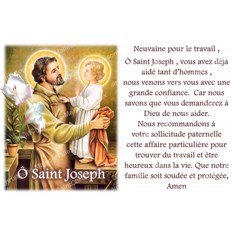 Autocollant bougie de neuvaine avec prière français - saint joseph 2