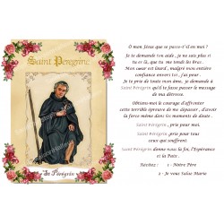 Sticker voor noveenkaars met gebed - Sint-Peregrinus