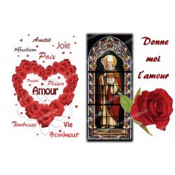 Pegatina para velas de novena con oración - San Valentín