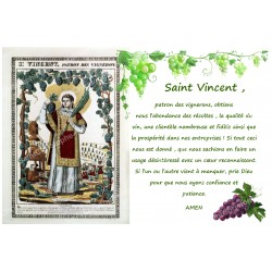Pegatina para velas de novena con oración - San Vicente