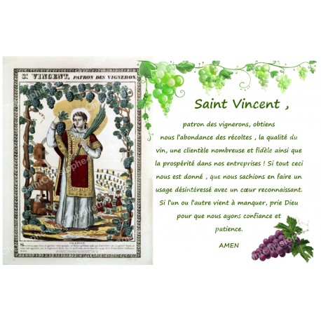 Autocollant bougie de neuvaine avec prière français - Saint Vincent