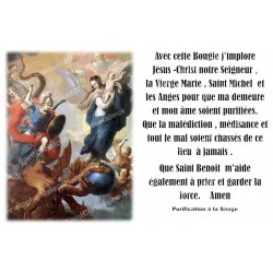 Autocollant bougie de neuvaine avec prière - Sauge Purification