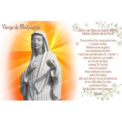Adesivo per candela votiva con preghiera - Madonna di Medjugorje 1