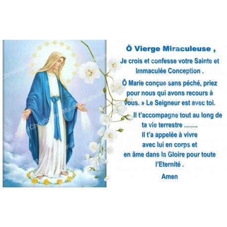 Autocollant bougie de neuvaine avec prière français - vierge miraculeuse 2