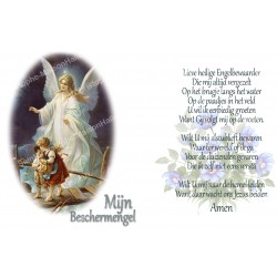 Autocollant bougie de neuvaine avec prière néerlandais  - Mon ange gardien