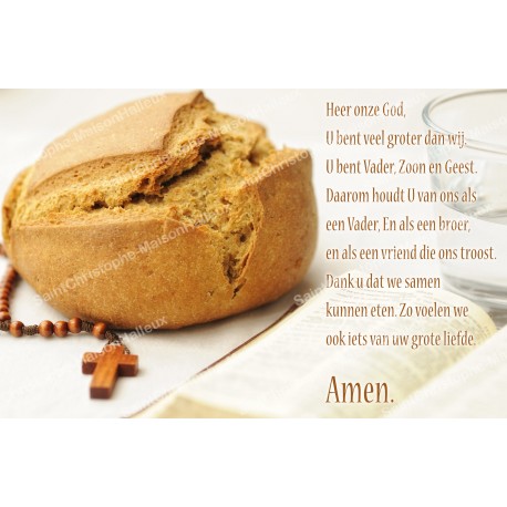 Autocollant bougie de neuvaine avec prière néerlandais  - Avant le repas