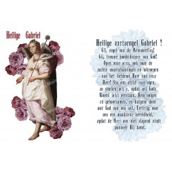 Autocollant bougie de neuvaine avec prière néerlandais  - Saint Gabriel