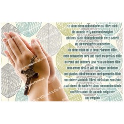 Novena candle sticker with prayer - Hands clasped in prayer