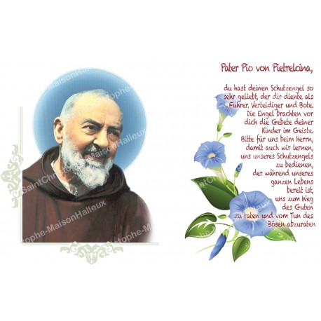 Autocollant bougie de neuvaine avec prière allemand  - Padre Pio