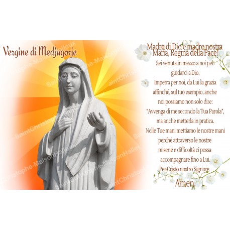 Autocollant bougie de neuvaine avec prière italien - Vierge deMedjugorge 1