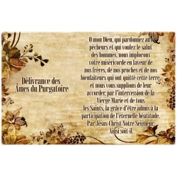 Adesivo per candela votiva con preghiera - Liberazione delle anime del Purgatorio