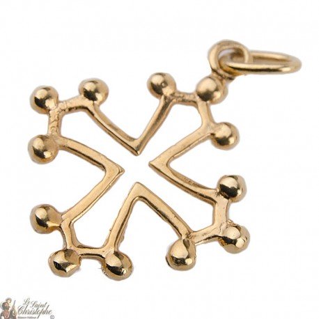 Croix avec Christ plaqué or 30 mm