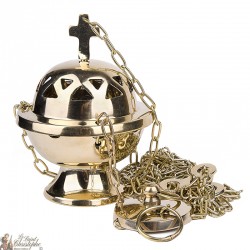 Wierookvat met ketting koperen