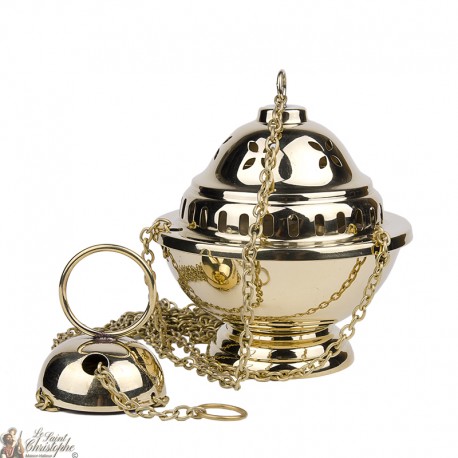 Wierookvat met ketting koperen