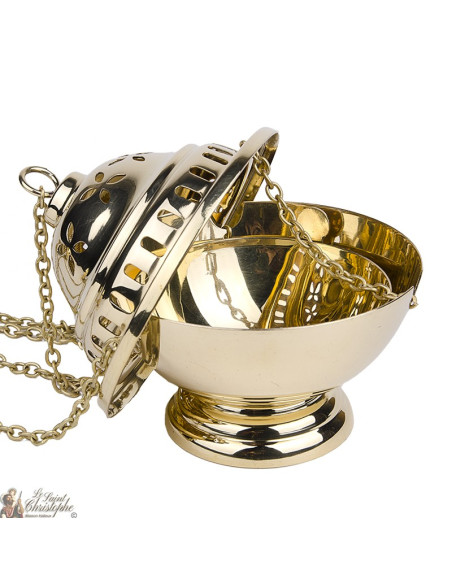 Wierookvat met ketting koperen