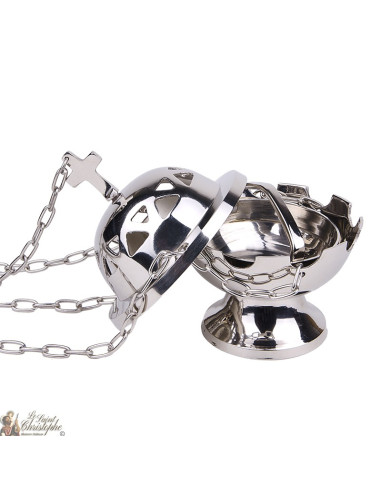 Mass Censer with chain, silver metal.