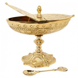 Schiffchen Weihrauch Behälter mit zwei Deckeln