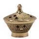 Censer scolpito con grill coperto - 8 x 8 cm 
