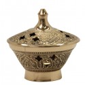 Censer scolpito con grill coperto - 8 x 8 cm 