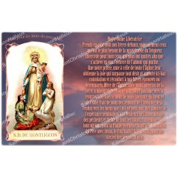 Pegatina para velas de novena con oración - Nuestra Señora de Montligeon 1