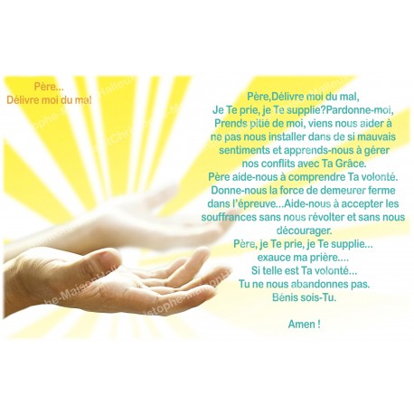 Pegatina francés con la oración – Padre, sálvame