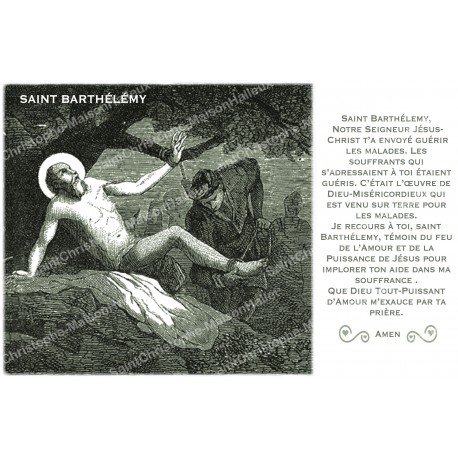sticker with french prayer - Saint Bartholomew
