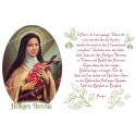 Novena candle sticker with prayer - Saint Theresa