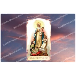 Pegatina para velas de novena con oración - Nuestra Señora de Montligeon 2