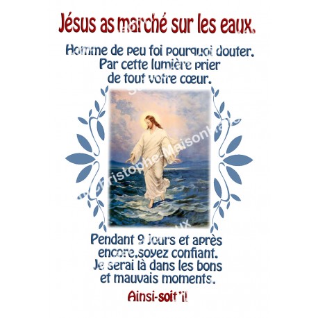 Autocollants Rectangulaires - "Jésus a marché sur les eaux" - 8 pièces - Français