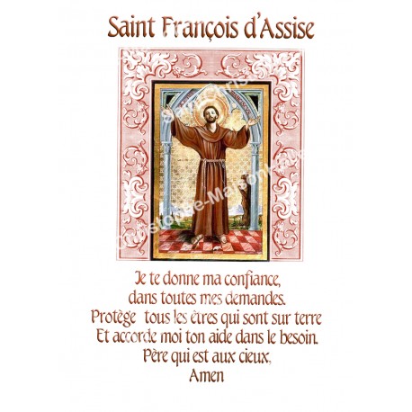 Autocollants Rectangulaires - "Saint Francois d'Assise" - 8 pièces - Français
