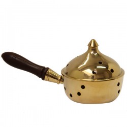 Encensoir en cuivre avec poignée en bois  - 19 cm