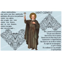 Aufgleber für Novenkerzen mit Gebet auf Französisch - Heiliger Clemens