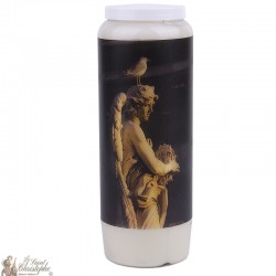 candele decorative con immagine statua di angelo