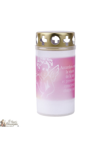 Outdoor candles pink angel for cemeteries