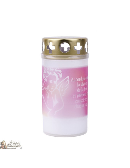 Outdoor candles pink angel for cemeteries