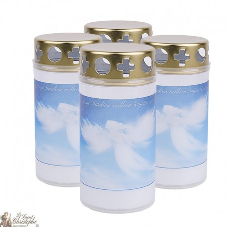 Outdoor candles with Blue Angel - covers - French prayer