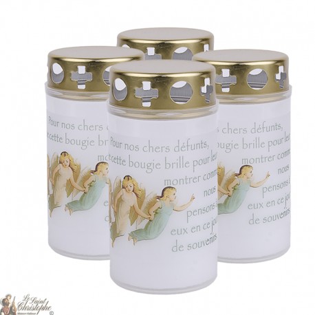 Outdoor candles with Angels - covers - French prayer
