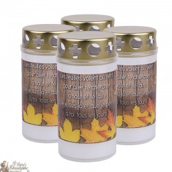 Bougies d'extérieur avec feuilles Automne - couvercles - prière français