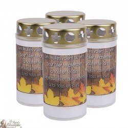 Outdoor candles with autumn leaves - covers - French prayer