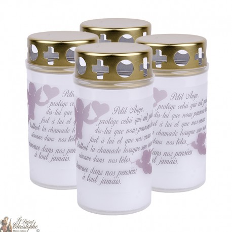 velas de exterior ángel rosado para cementerios - la oración francesa